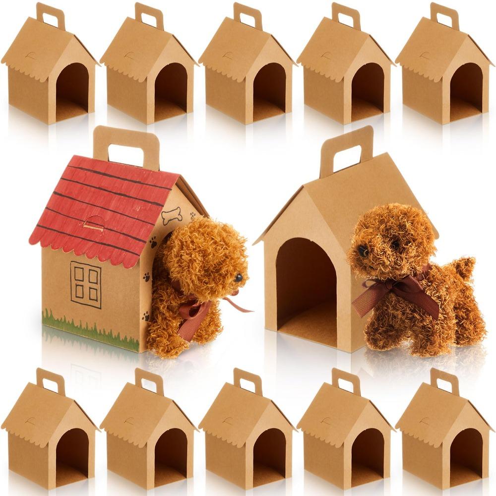 Blank Paper Gift Boxes Miniature Boxes Dog House Shaped Boxes Treat Gift Boxes  Home Decor