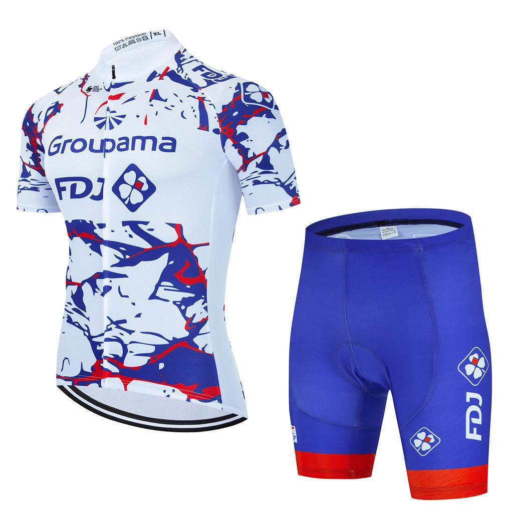 2026 Groupama FDJ TDF Велосипедные комплекты формы Париж Короткий рукав Быстросохнущий Maillot Ciclismo Гоночная велосипедная одежда