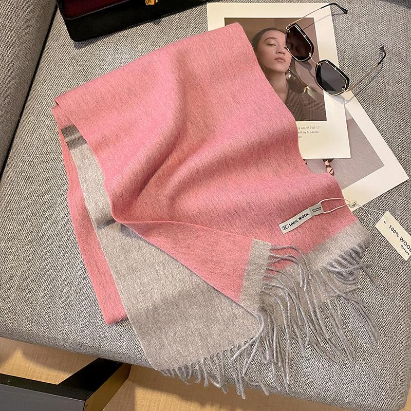 Small Wool Checkerboard Simple Winter Versatile Warm Scarf Female Scarf Student Style