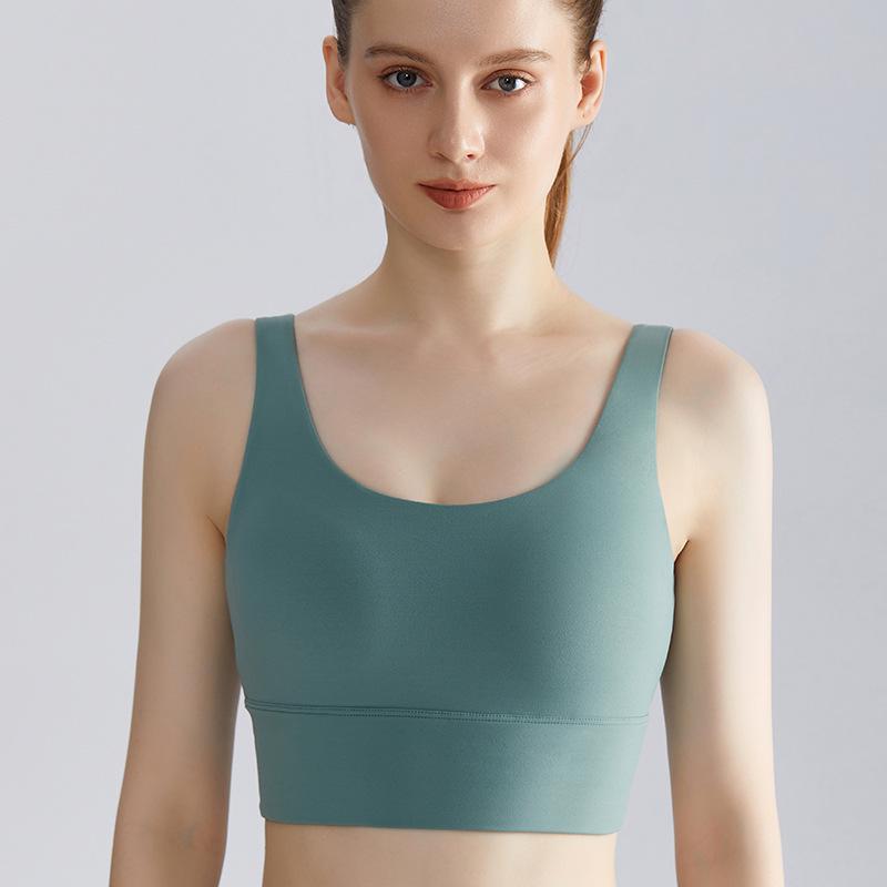 LAHN Высокоинтенсивный Ударопрочный Бюстгальтер для Йоги с Фиксированными Чашками для Красивой Спины и Поддерживающий для Фитнеса и Бега