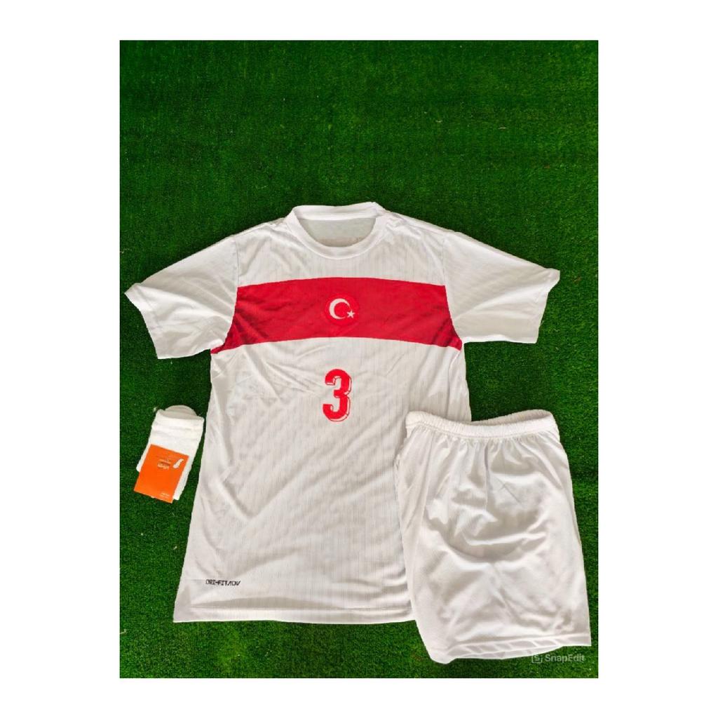 Merih Demiral Trkiye 2024 European Championship White Kids Jersey (jersey Shorts Socks)