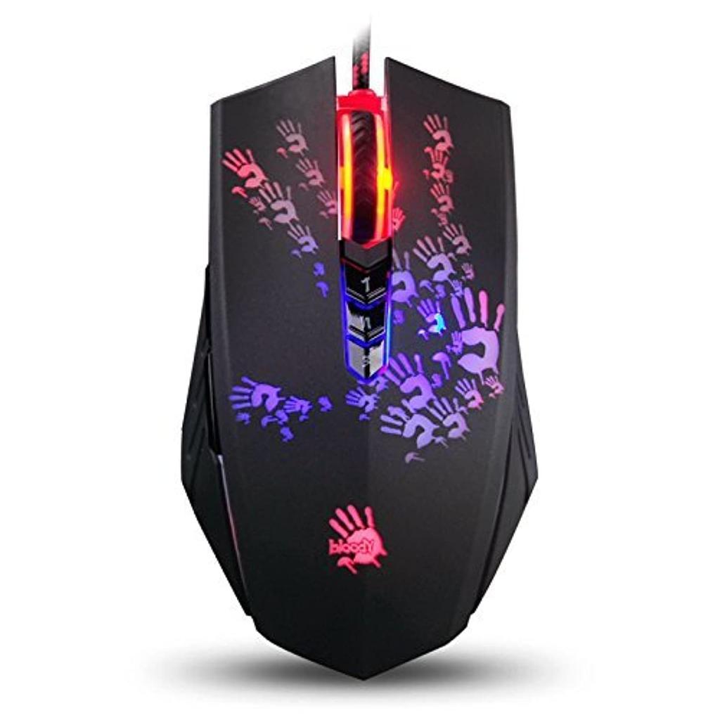 Bloody A60L Optical Gaming Mouse with Light Strike Switch Scroll Fully Programmable Advanced Macros (LK) & - (A60L).