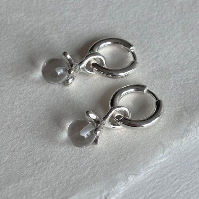 eveningbell [silver925] Crystal duo earrings