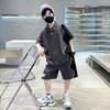 Boys Teenager Suit Polo Short Sleeves + Loose Shorts 2-piece Outer Wear Set Children's Sets Outfit Loungewear Chilren's Set