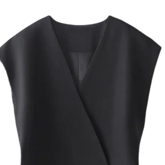 Women Waistcoat Solid V-Neck Sleeveless Single Suit Color Breathable Versatile Formal