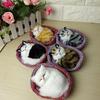 Cute Simulation Sounding Sleeping Cat Plush Mat Toy with Nest Kid Children Gift