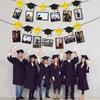 Black Gold Graduation Photo Banner Celebrate Picture Banner Graduation Hanging Decor  Classmates