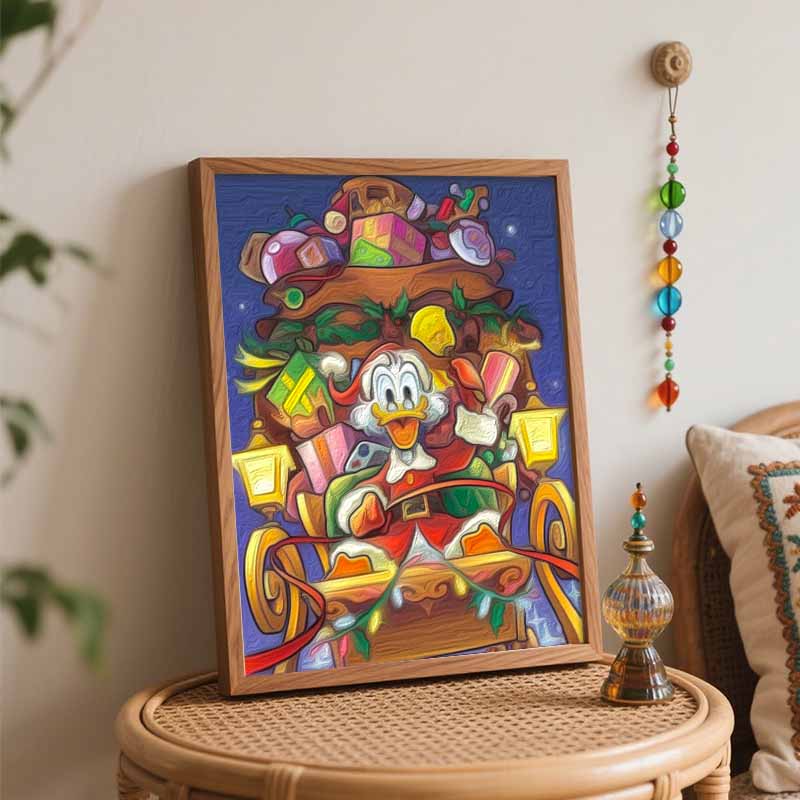 Disney Donald Duck Christmas oil painting handmade painting kit diy home room decoration gift