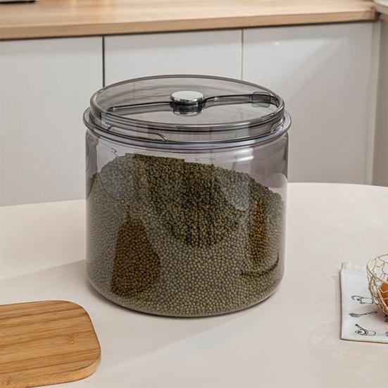 Ведро для риса Прозрачная визуальная панель Большая вместимость Герметичный Защищенный от влаги Пластиковый контейнер для хранения пищевых продуктов