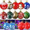60cm Outdoor Christmas Inflatable Decorated Ball PVC Giant Big Large Balls Xmas Tree Decorations Toy Ball Without Light