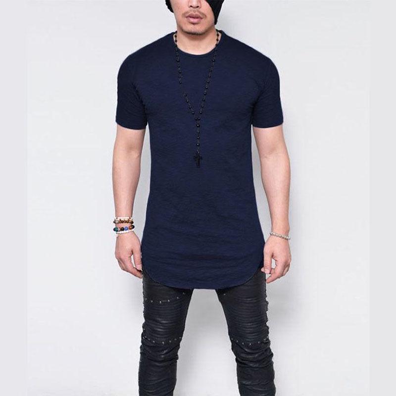 Ultra-comfortable Curve Hem Men T-shirt With Side Zipper In Premium Cotton Blends