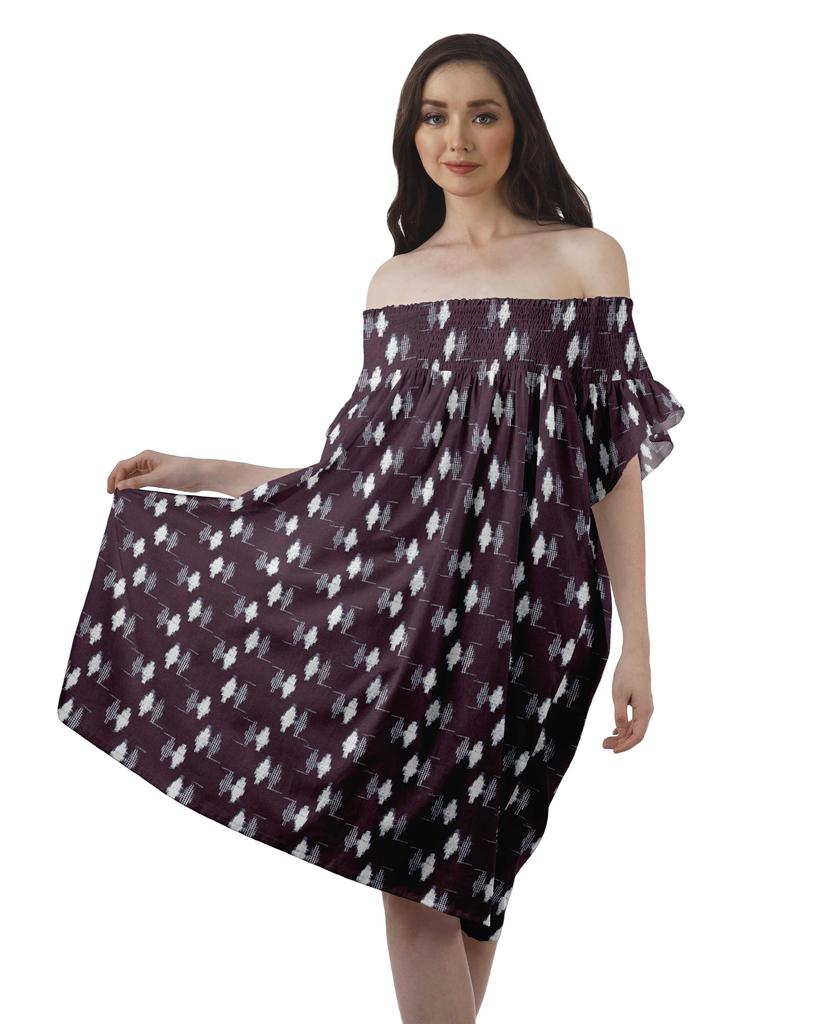 Moomaya Printed Poly Crepe Tunic Plus Size Womens Dresses Sleeveless Ladies