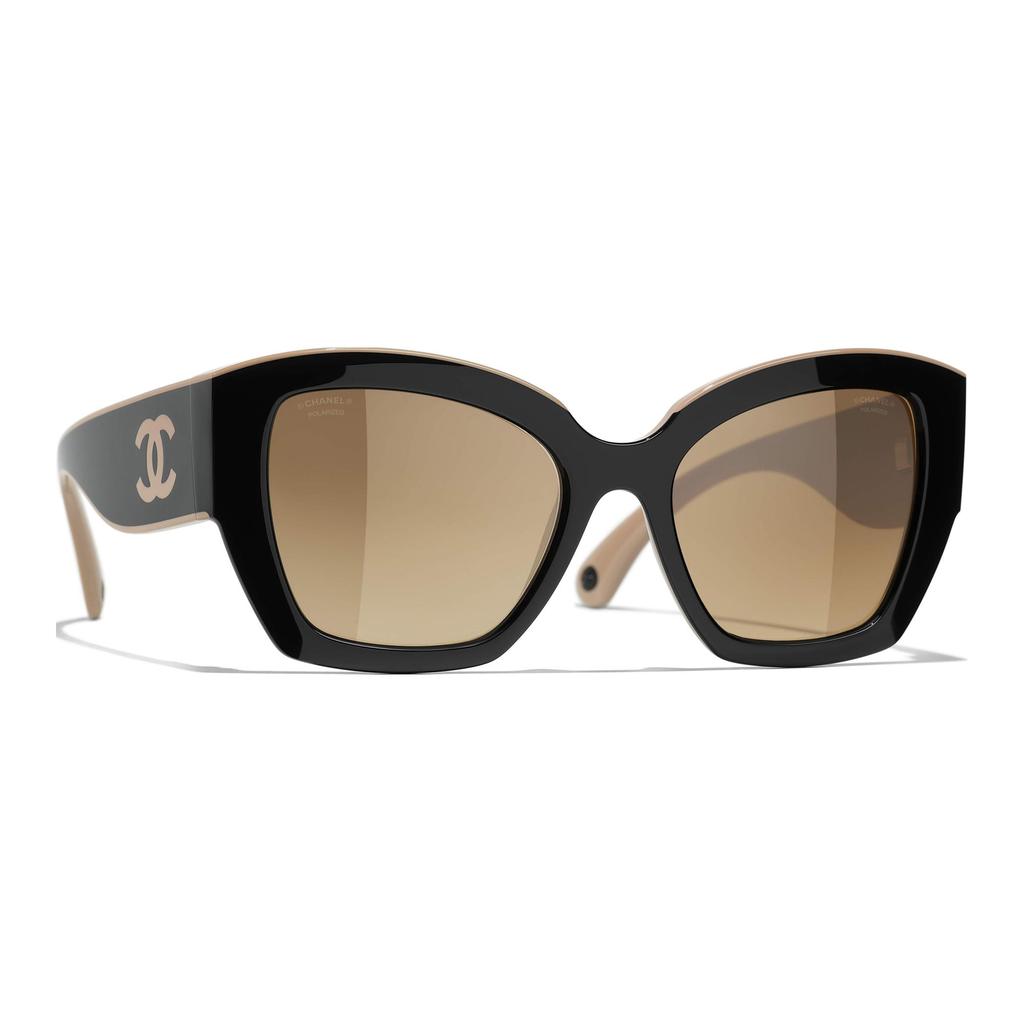 Chanel Color Block Frame Classic Logo Irregular Shape Sunglasses Unisex sunglasses Black CH6058-C534M2