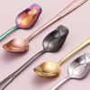 Rose Small Spoon with Long Handle Stainless Steel Long Spoon Small Rose Stirring Teaspoon for Dessert Coffee Cake Nice Gift