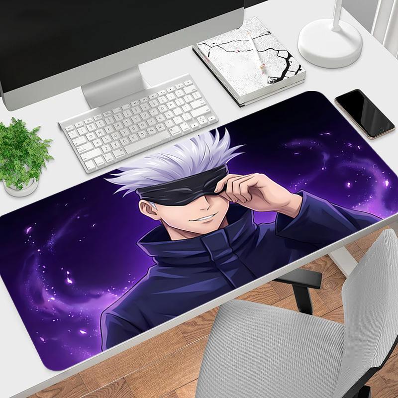 1Pc Jujutsu Kaisen Night'S Whisper Gaming Mouse Pad Keyboard Desk Mat Non-slip Rubber Lock Edge Waterproof Computer Mousepad for Office Home Decor S17