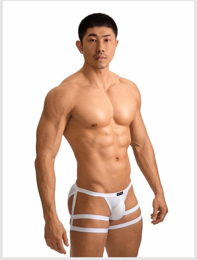 Мужские трусы-слипы GTOPX MAN с ремешками, низкой посадкой и U-образной выпуклой чашкой - Сексуальное, влагоотводящее нижнее белье со шнуровкой.