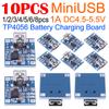 TP4056 Плата зарядки аккумулятора Micro USB Модуль зарядки аккумулятора 1A DC4.5-5.5V со световым индикатором для литиевых аккумуляторов