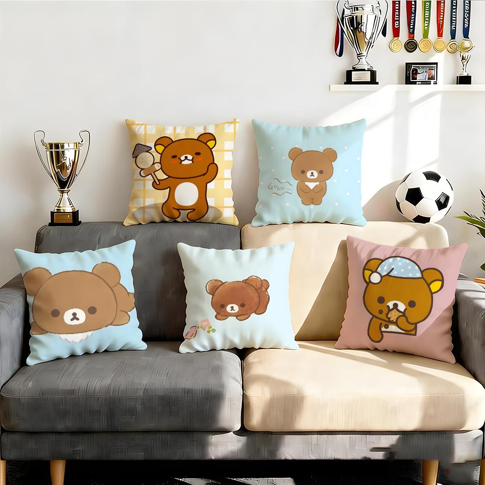 Милый набор из 4 наволочек для подушек Rilakkuma 50x50 45x45 40x40 Декоративная наволочка для дивана Домашний декор