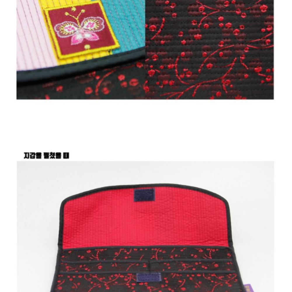 Colorful Silk Korean Quilted Long Wallet