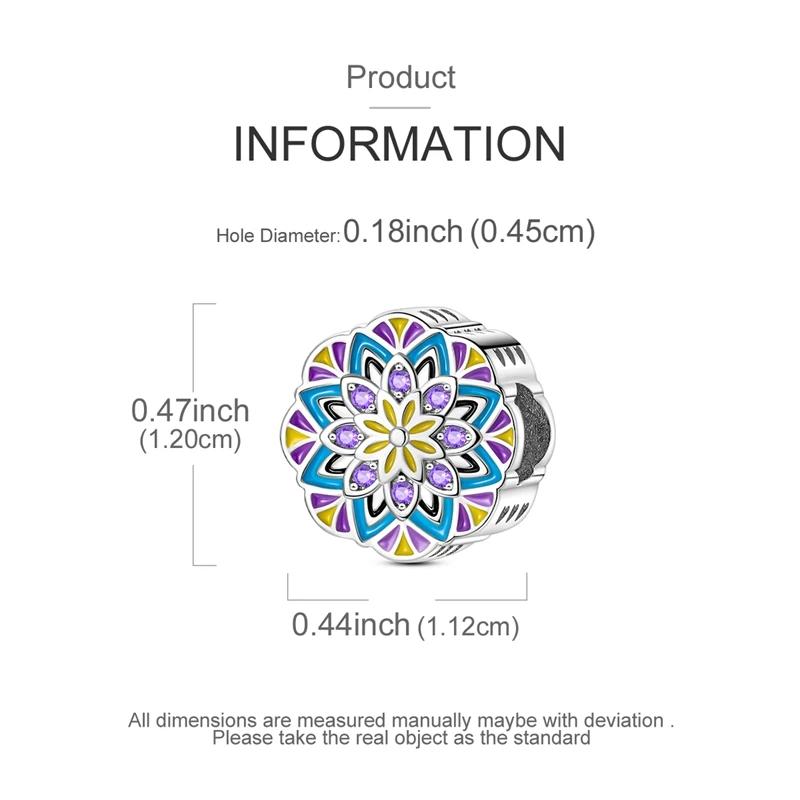 Цветы Мандалы Бусины Медь Покрытие Настоящие Бусины Шармы Совместимы С Настоящими Браслетами с Шармами Бусины Шармы Украшения Подарки Иде