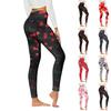 Womens Orange Love Prints Stretch Yoga Leggings Fitness Running Gym Sports Active Pants