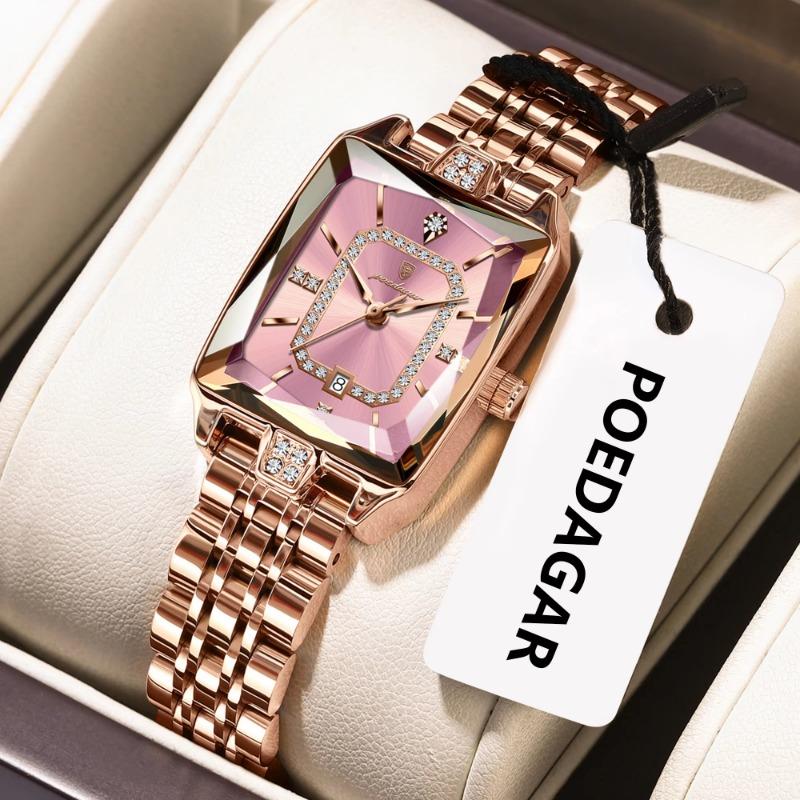 Новые Квадратные Женские Часы Топ-Бренда Новые Роскошные Водонепроницаемые Модные Часы с Бриллиантами