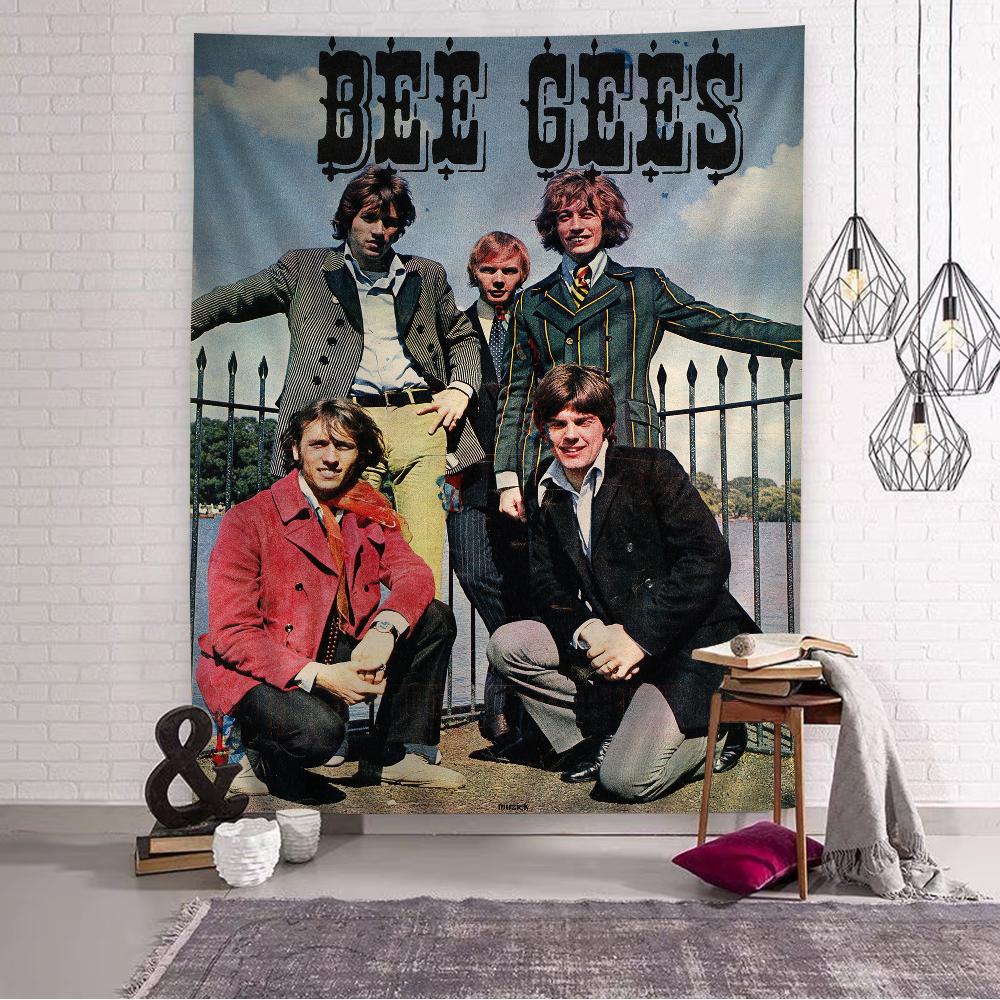 Bee Gees Band Hanging Bohemian Tapestry Hanging Tarot Hippie Wall Rugs Dorm Wall Hanging Home Decor