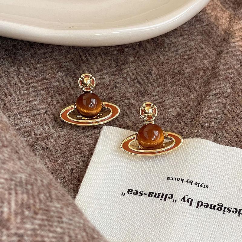 Серьги в стиле Y2K ретро планета с москитными спиралями: Элегантные и уникальные женские клипсы для ушей