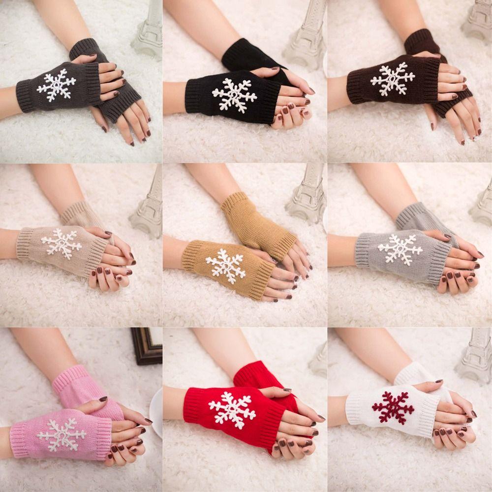 Soft Knitted Gloves Keep Warm Mittens Fashion Half Finger Gloves Men Women