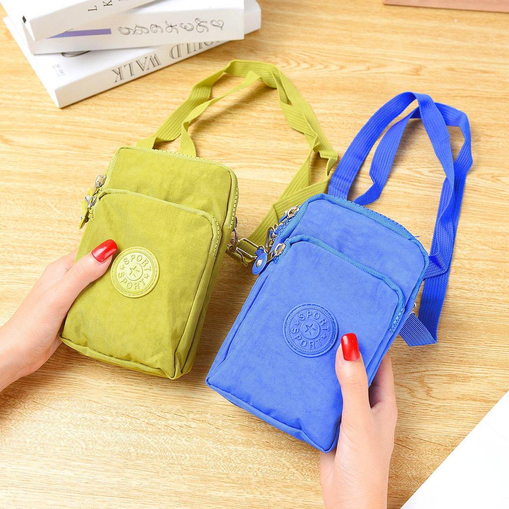 Women's Nylon Multipurpose Bag: Crossbody, Mobile, Coin Purse, Wrist & Neck Bag for Running