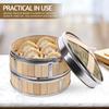 1 комплект Бамбуковая пароварка из нержавеющей стали Многослойная с крышкой Кухонная корзина для приготовления на пару продуктов для приготовления пельменей, булочек, овощей