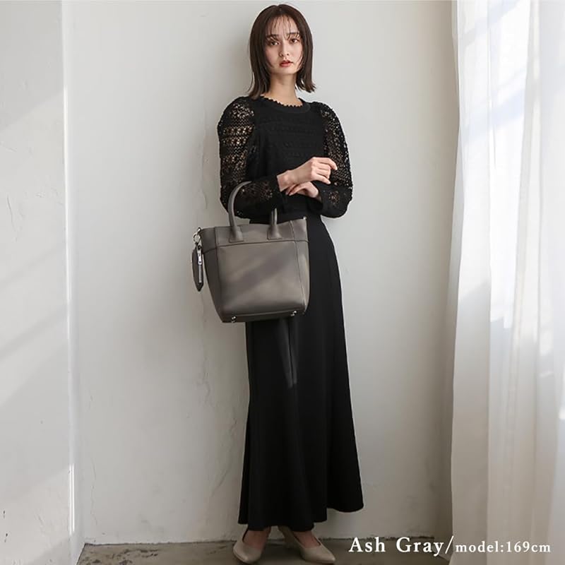 [VITAFELICE] Vita Felice Сумка-тоут из натуральной кожи с мини-мешочком для женщин sib-20071n (пепельно-серый)