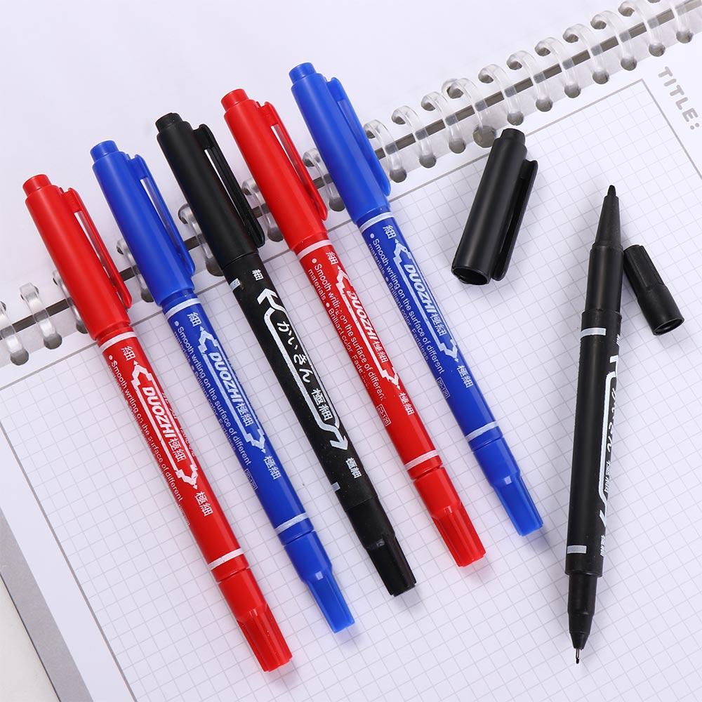2Pcs/set Waterproof Tattoo Skin Marker Pen Black/Red/Blue Ink Dual-Tip Tattoo Makeup Pen Graffiti