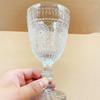 Набор из 2 предметов, 10,3 унции, 300 мл, роскошный рельефный прозрачный стакан для красного вина, бытовые креативные бокалы для шампанского с высокой ножкой из хрустального стекла