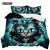 Мультяшный кот пододеяльник комплект милый кошачий голова декор комнаты комплект постельного белья красочный питомец двойной двуспальный королевский размер полиэстер стеганый чехол