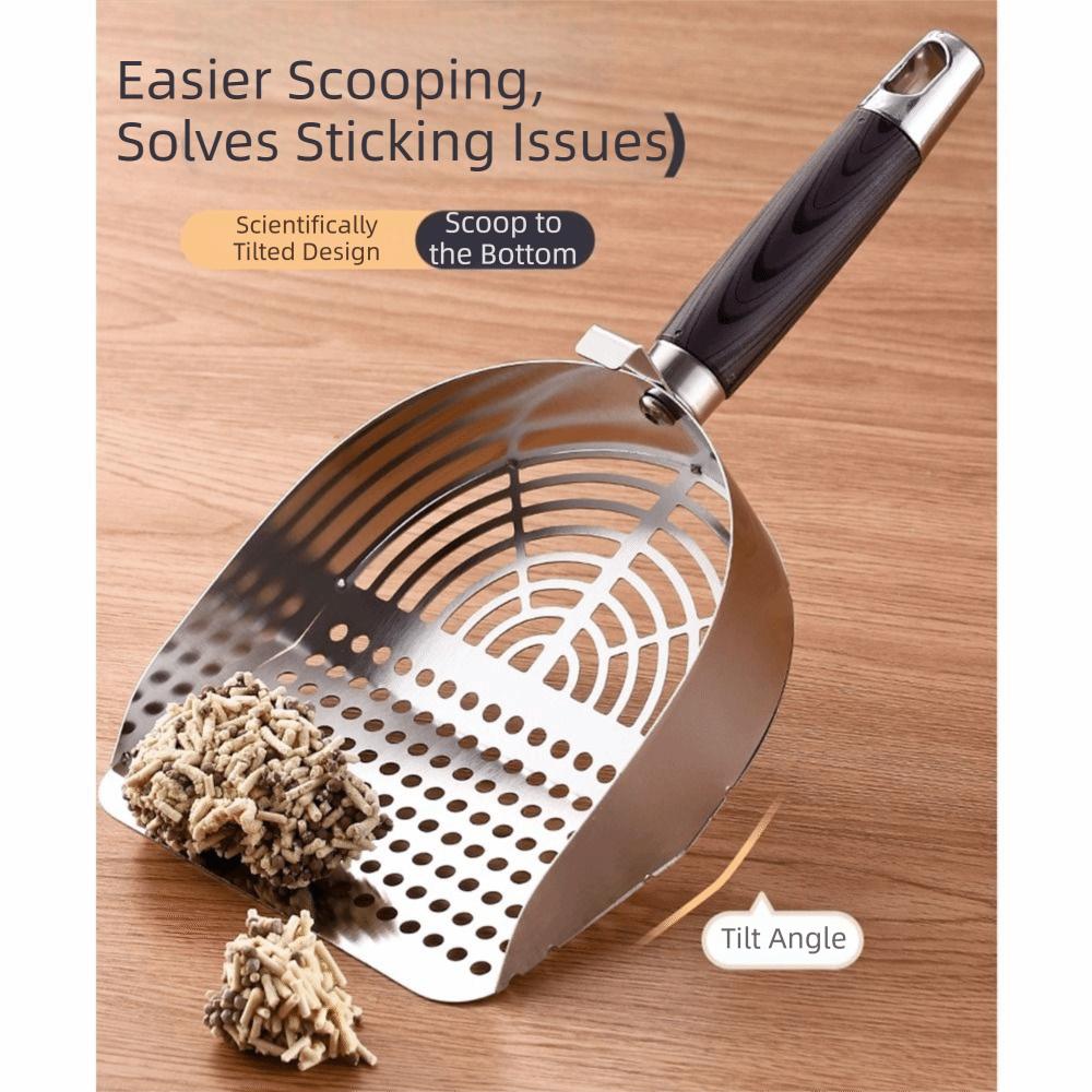 Deep Shovel Cat Litter Scoop Stainless Steel Toilet Garbage Picker Pet Cleaning