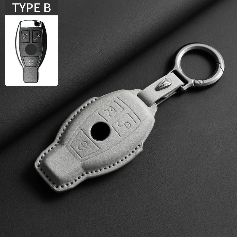 "Full Flip Leather Car Remote Key Case Cover for Mercedes Benz A C E S G Class GLC CLE CLA GLB GLS GLA W177 W205 W213 W222 X167" AX1
