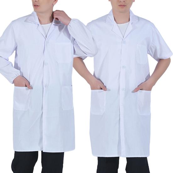 Профессиональное белое пальто с лацканами и длинными короткими рукавами, унисекс, студенческие пуговицы, накладные карманы, лабораторная пищевая фабрика, рабочая одежда