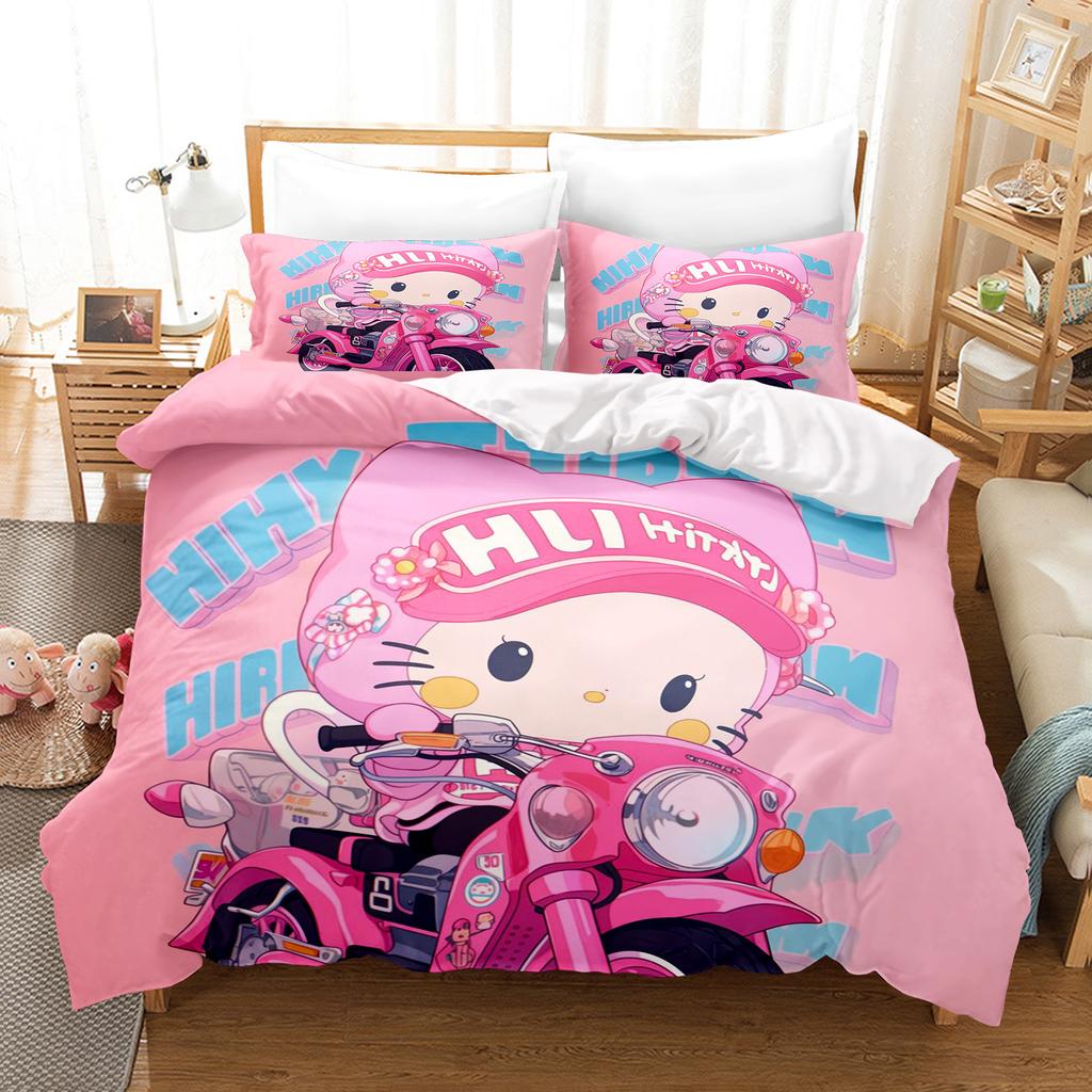 Hello Kitty Спальня Детский Комплект Постельного Белья Пододеяльник Комфорт Королева С Наволочкой Рождественские Подарки Дом