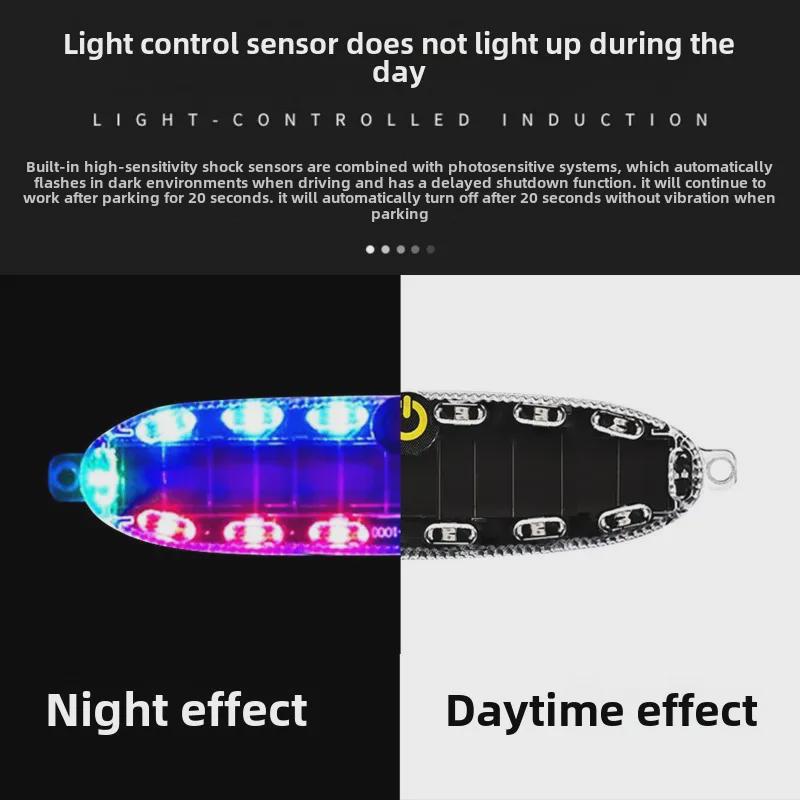 Модернизированный светодиодный сигнальный фонарь на солнечной батарее для грузовиков и трехколесных мотоциклов — защита от столкновений, бесплатная зарядка, задний проблесковый маячок.