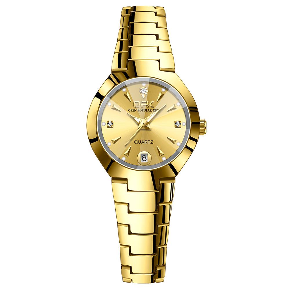 OPK Couple Watch Classic Fashion Waterproof Glow Quartz Watch Band Luxury Date Week Men's and Women's Couple Watches