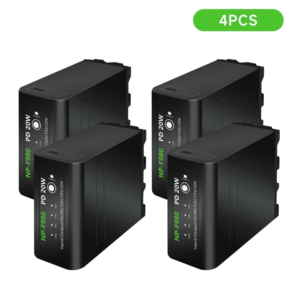 10800mAh NP-F980 NP-F970 NPF960 NPF970 Battery with USB ChargerOutput For Sony PLM-100 CCD-TRV35 MVC-FD91 MC1500C