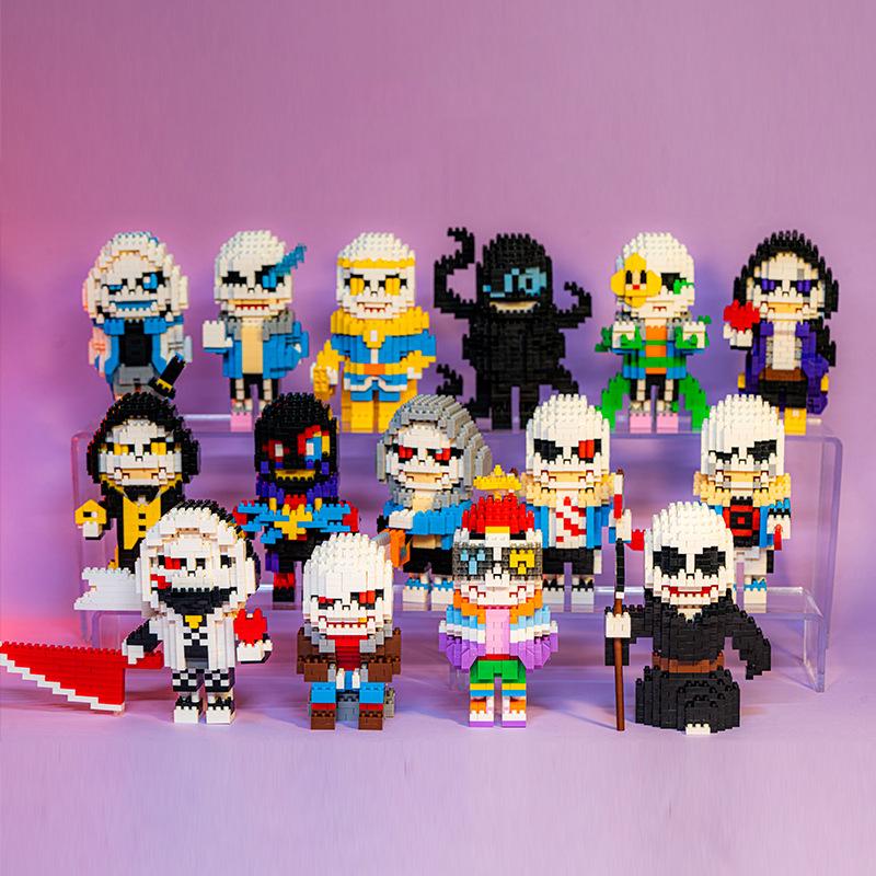 Микро строительные блоки Undertale Ториэль Санс Алмазная собранная игровая модель Монстр Мини Кирпич Фигурка Зомби Детские игрушки в подарок