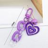 Resin Heart Pendant Keychain With Bell Creative Women Colorful Plastic Link Chain Key Ring Earphone Case Bag Accessories