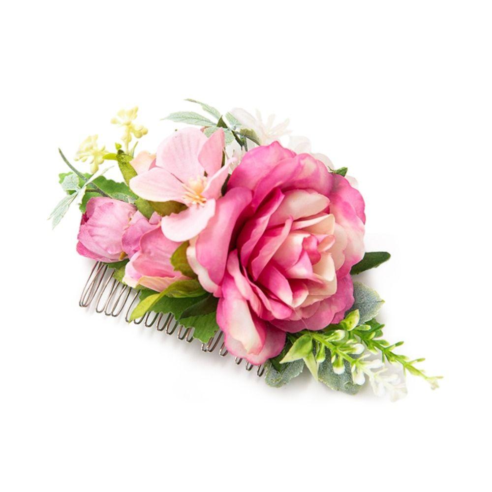 Свадебные хрустальные украшения для волос Цветочная расческа для волос Свадебные аксессуары для волос Расческа для волос с цветочными листьями