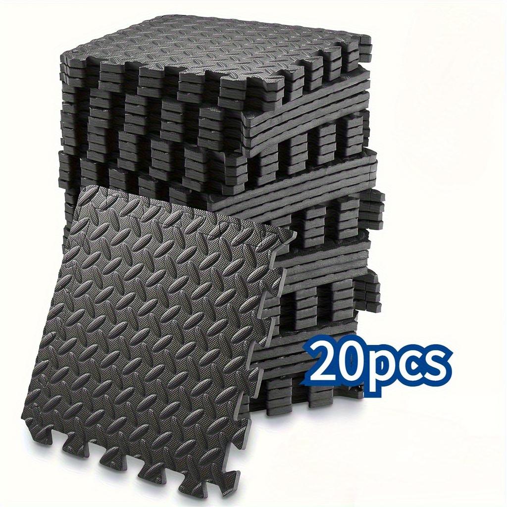 20/48pcs EVA Foam Mat, Non-Slip Interlocking Exercise Mats for Home Gym, Yoga, and Pilates – Locking Edge Design, Shock Absorption, Fitness Floor Pads