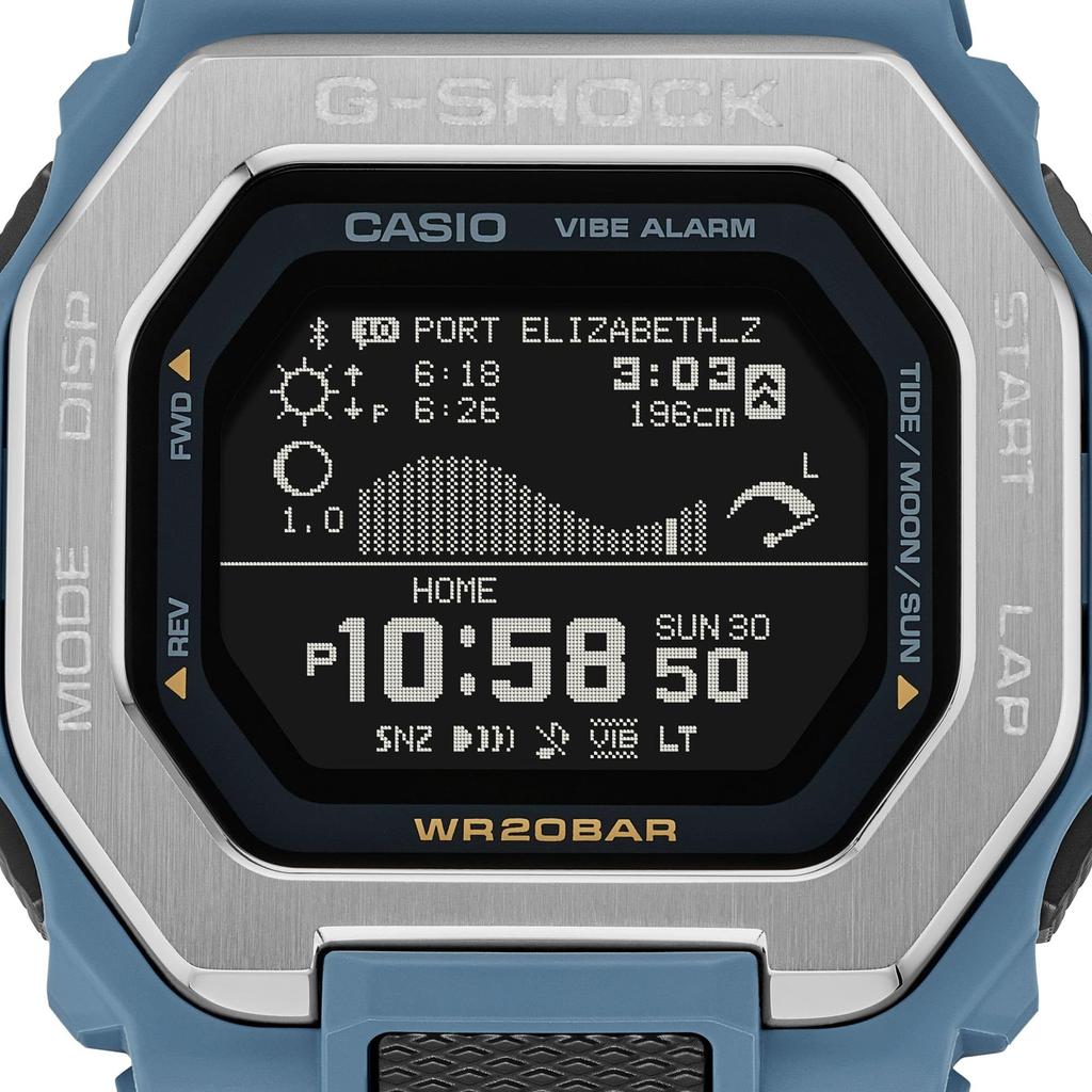 Casio G-Shock G-Lide Цифровые часы для серфинга цвета океанской волны GBX-100-2A [Параллельный импорт]