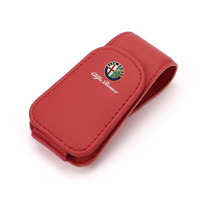 WTOM1 Car Interior Glasses Clip Sunshade Storage Brace Auto Accessories For Alfa Romeo 156 159 147 4C 8C 166 Giulia Giulietta Mito