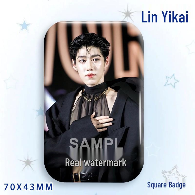 Thai Star PP Lin Yikai Concert Support Badge: Laser-cut Square Brooch Ornament