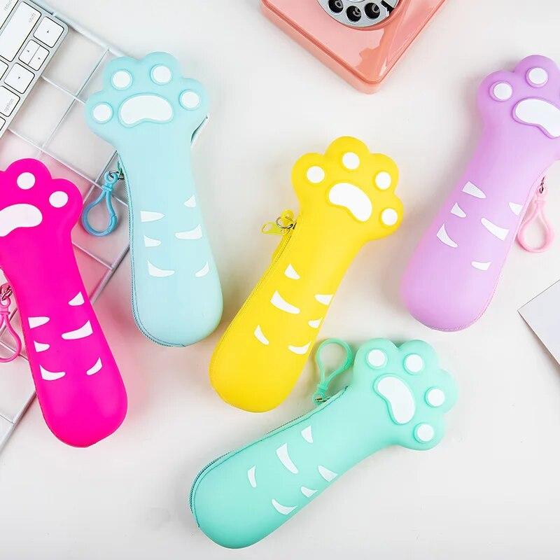 1 шт., милый мультфильм, кавайные овощи, портативная силиконовая ручка, сумка-карандаш, карманные школьные канцелярские принадлежности